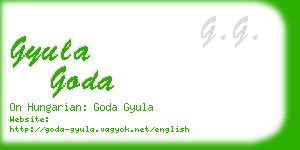 gyula goda business card